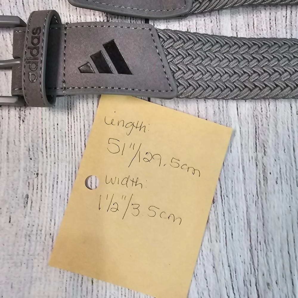 Men's Adidas Gray Braided Belt One Size - Picture 9 of 9